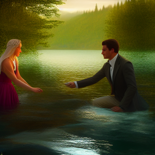 Flynn's outstretched hand reaches for the lady of the lake's, their fingers almost touching as he is pulled back into the present day and she fades from view.